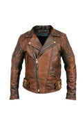 Men's Brown Motorcycle Leather Jacket