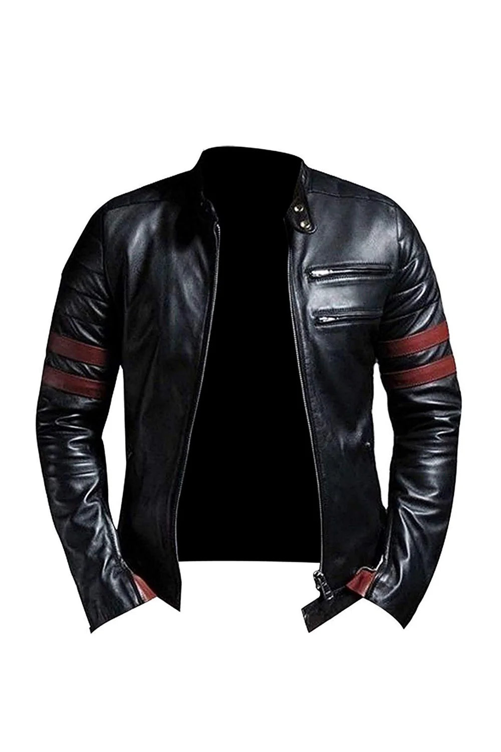 Classic Fight Club Tyler Durden Brad Pitt Retro Style Black Genuine Leather Jacket