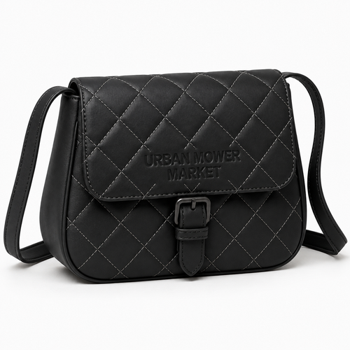 Urbanmowermarker Quilted Black Leather Crossbody Bag