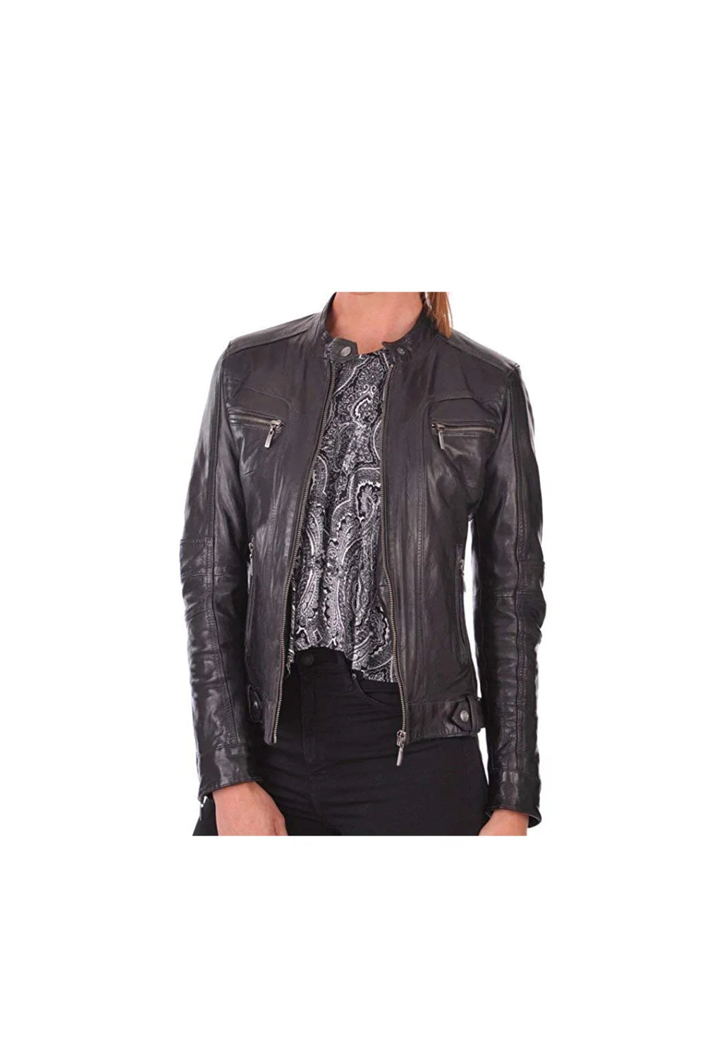 Women's Stylish Slim fit Jacket - Leather Biker Jacket Women