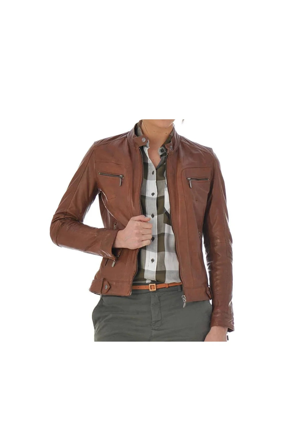 Women's Stylish Slim fit Jacket - Leather Biker Jacket Women
